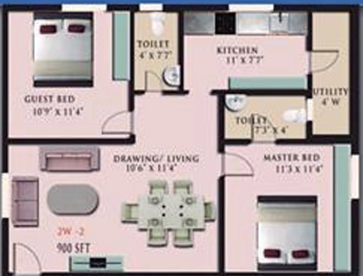 2 BHK Flat in Empire Meadows in Miyapur, Hyderabad - Image 804987