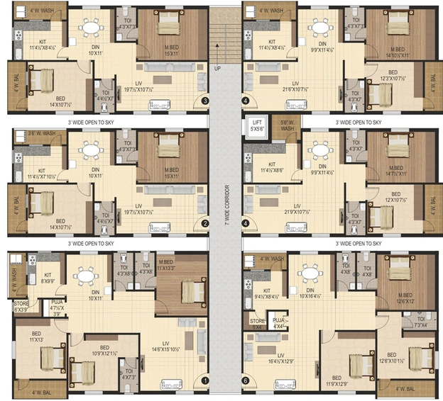 Floor Plan of Gothics Paramount in Pragathi Nagar, Hyderabad - Image 133852