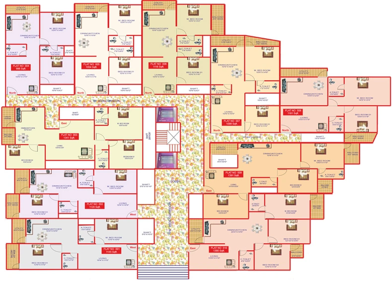 Floor Plan of Sahithi Elegance in Electronic City, Bangalore - Image 133870