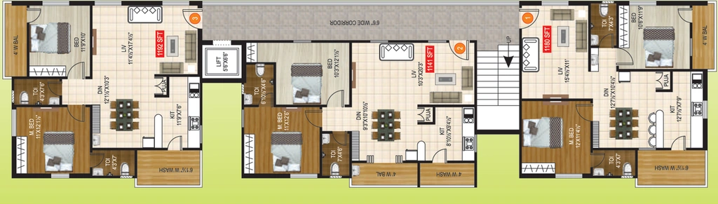 Floor Plan of Gothics Pramodam in Pragathi Nagar, Hyderabad - Image 133885