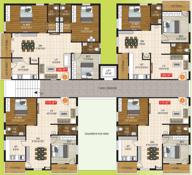 Floor Plan of Gothics Pranavam in Pragathi Nagar, Hyderabad - Image 133899