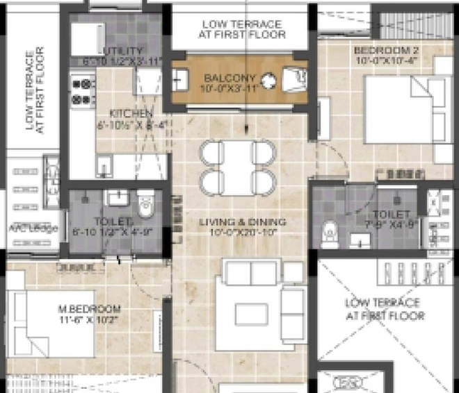 2 BHK Flat in Silversky Lakeside 3 in Puzhal, Chennai - Image 805026