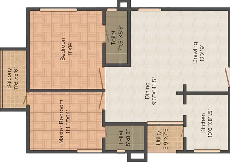 2 BHK Flat in Gowra Green Living in Manikonda, Hyderabad - Image 805039