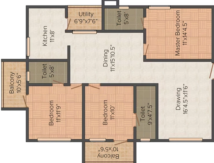 2 BHK Flat in Gowra Green Living in Manikonda, Hyderabad - Image 805040
