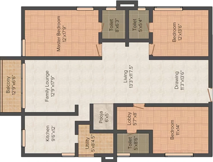 3 BHK Flat in Gowra Green Living in Manikonda, Hyderabad - Image 805044