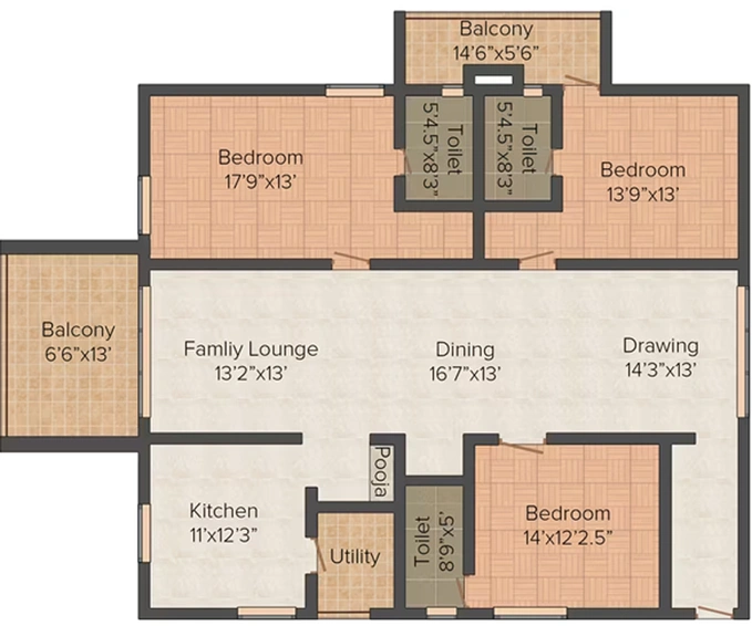 3 BHK Flat in Gowra Green Living in Manikonda, Hyderabad - Image 805045