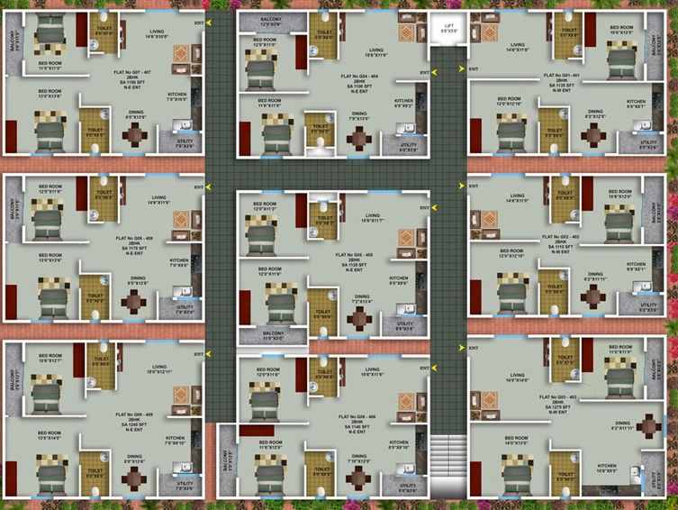 Floor Plan of Celebrity Pearl in Electronic City, Bangalore - Image 133996