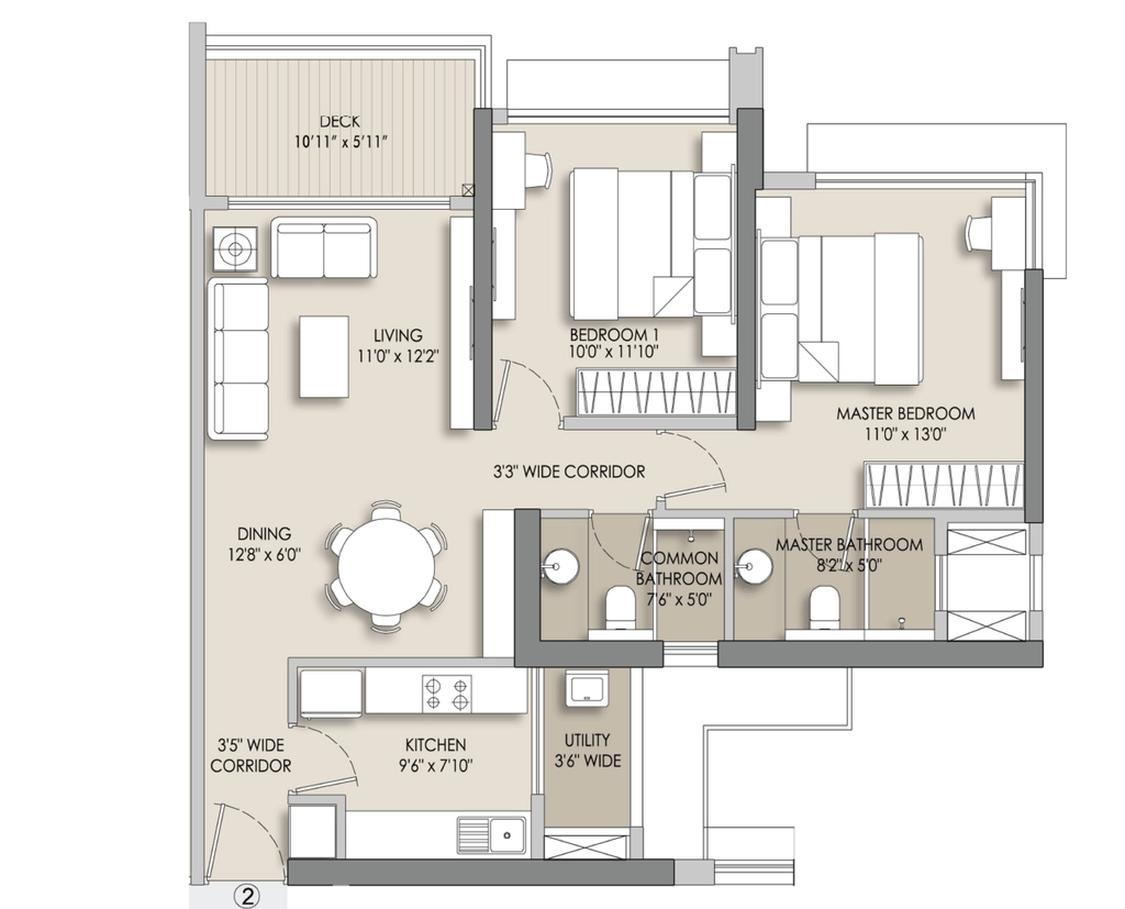 2 BHK Flat in Asteria Narang Courtyard in Pokhran, Thane - Image 619420