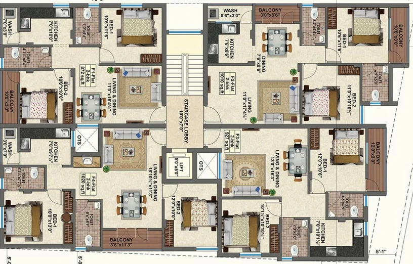 Floor Plan of Shrusti Venus in Velachery, Chennai - Image 134036