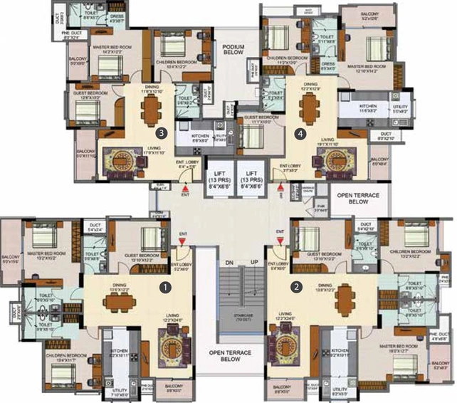 Floor Plan of Sattva Senorita in Sarjapur, Bangalore - Image 134051