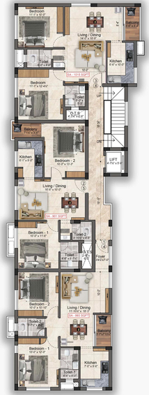 Floor Plan of Preetha Saharsh in Kovilambakkam, Chennai - Image 134047