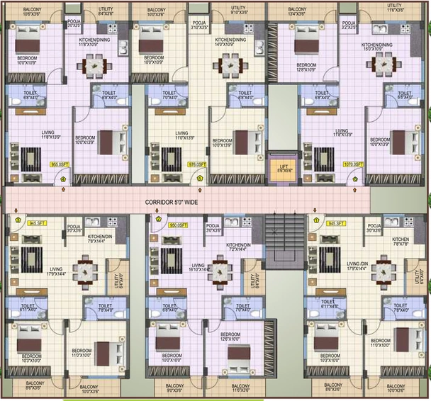 Floor Plan of Siddartha Srinilaya in Electronic City, Bangalore - Image 134190