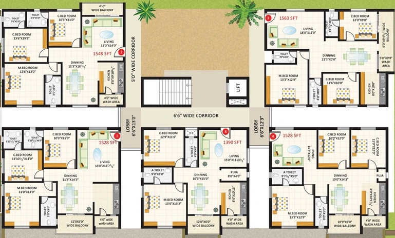 Floor Plan of Hallmark Spring Fields in Manikonda, Hyderabad - Image 134248