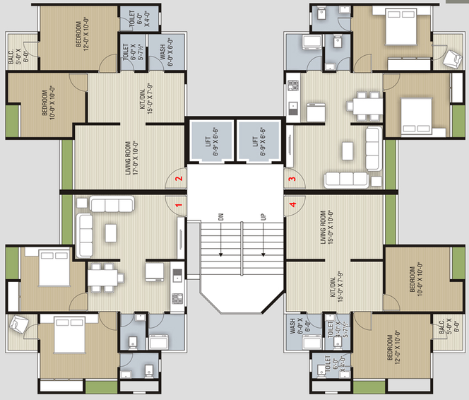 Floor Plan of Marvella Palladium Residency in Althan, Surat - Image 92380