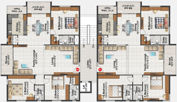 Floor Plan of Hallmark The Crest in Manikonda, Hyderabad - Image 134261