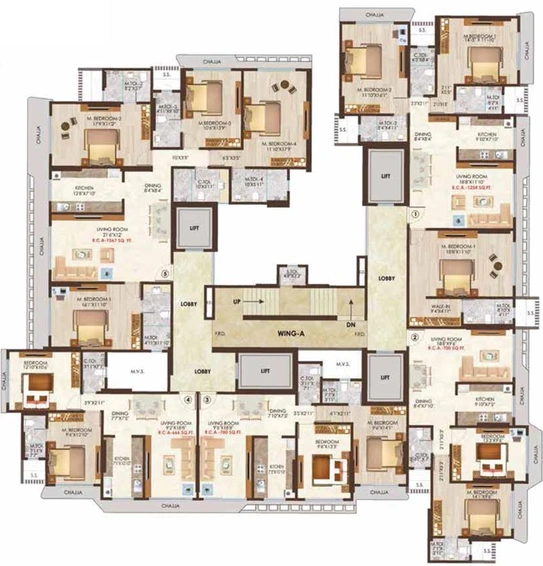 Floor Plan of Nicco Hem Ratan Apartments in Andheri East, Mumbai - Image 134283
