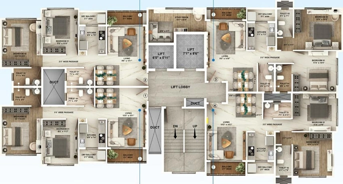 Floor Plan of Roha Eva Aria in Chembur East, Mumbai - Image 134306
