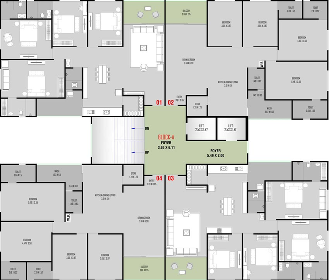 Floor Plan of Shreepad Balaji Residency in Nikol, Ahmedabad - Image 93417