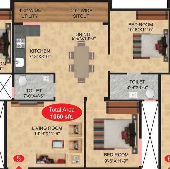 2 BHK Flat in Elegance Elite in Electronic City, Bangalore - Image 805184