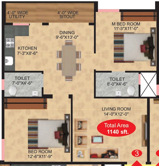 2 BHK Flat in Elegance Elite in Electronic City, Bangalore - Image 805185