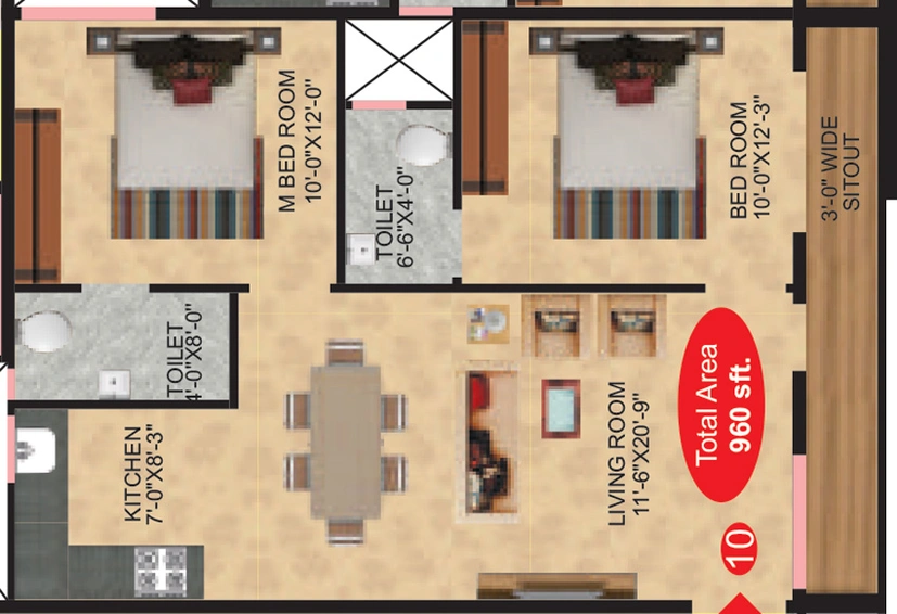 2 BHK Flat in Elegance Elite in Electronic City, Bangalore - Image 805183