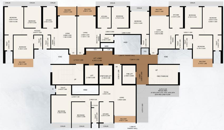 Floor Plan of Bhagwati Luxuria in Kharghar, Navi Mumbai - Image 134352