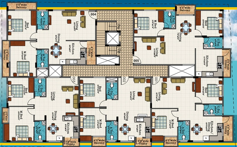 Floor Plan of Akshara Pranavam in Electronic City, Bangalore - Image 134370