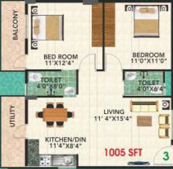 2 BHK Flat in Pristine Symphony in Electronic City, Bangalore - Image 805199
