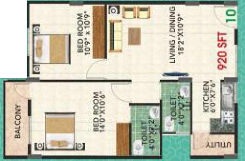 2 BHK Flat in Pristine Symphony in Electronic City, Bangalore - Image 805198