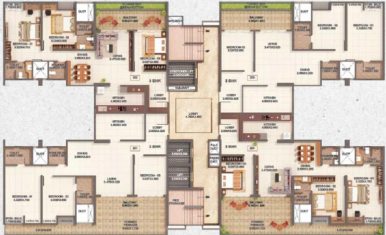 Floor Plan of Kumar Parv in Moshi, Pune - Image 134384