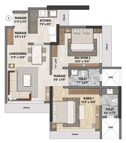 2 BHK Flat in Ashar Merac in Thane West, Thane - Image 805202