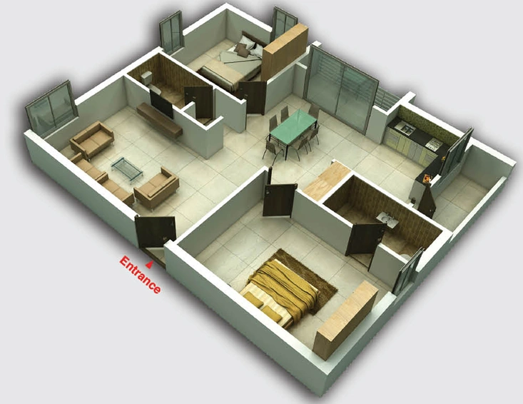 2 BHK Flat in Hariharas Sri Sai Anandamai in Uppal, Hyderabad - Image 805236