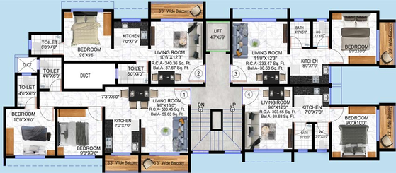 Floor Plan of K Bafna Aishani Royale in Tembhode, Palghar - Image 134471