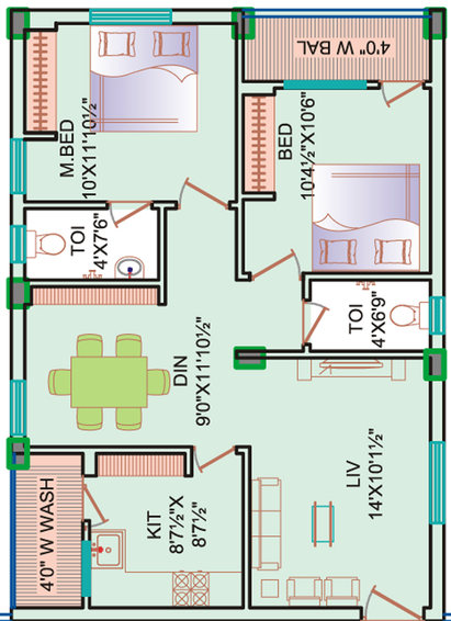 2 BHK Flat in Jai Sri Devi Homes Lavender in Chandanagar, Hyderabad - Image 805252