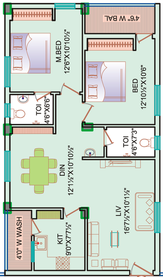 2 BHK Flat in Jai Sri Devi Homes Lavender in Chandanagar, Hyderabad - Image 805253