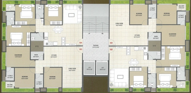 Floor Plan of Ananta The Sheraton Tower in Mota Varachha, Surat - Image 92421