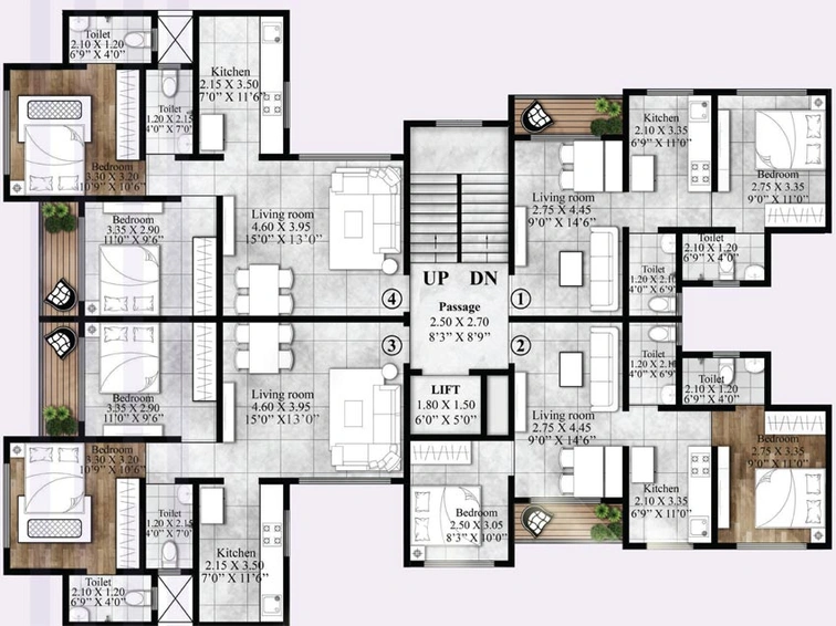 Floor Plan of K Bafna Osian Royale in Vevoor, Palghar - Image 134519
