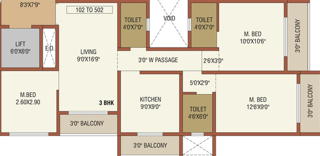 3 BHK Flat in Ghodela 27 Park View in Tembhode, Palghar - Image 805276