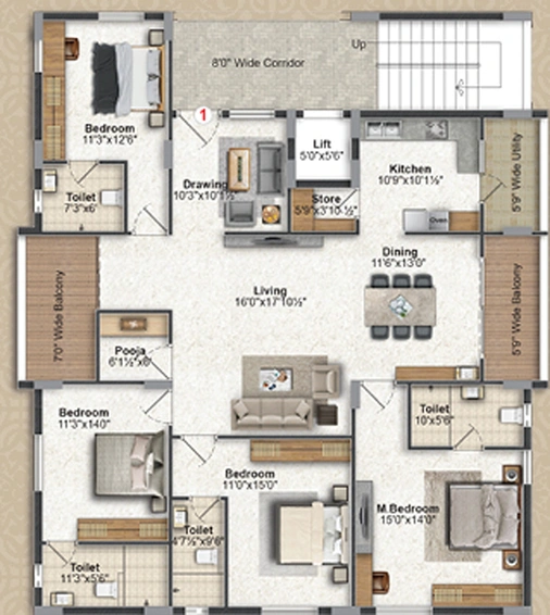 3 BHK Flat in Jai Vaasavi Brundavanam in Uppal, Hyderabad - Image 805274