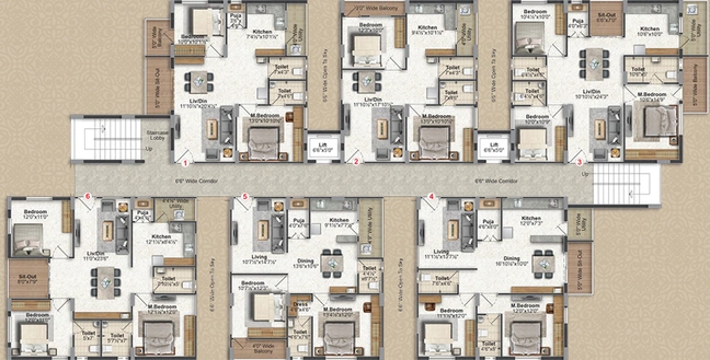 Floor Plan of Jai Vaasavi Brundavanam in Uppal, Hyderabad - Image 134554