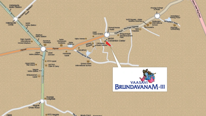 Location of Jai Vaasavi Brundavanam in Uppal, Hyderabad - Image 134553