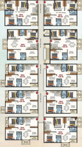 Floor Plan of Vaishno Palash in Varthur, Bangalore - Image 134543