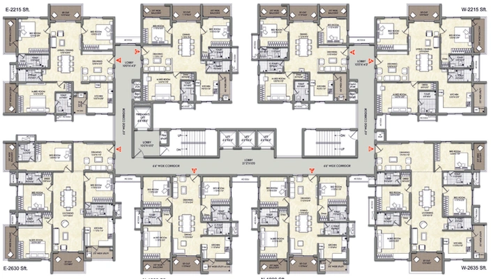 Floor Plan of Jains Balaji Nilayam Casa Waterside in Malkajgiri, Hyderabad - Image 134594