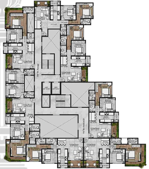 Floor Plan of K Bafnaa Philia Square in Palghar, Palghar - Image 134628