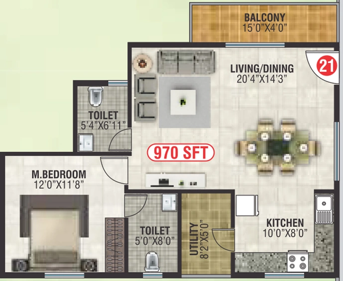 1 BHK Flat in Jai Royal Park in Krishnarajapuram, Bangalore - Image 805321