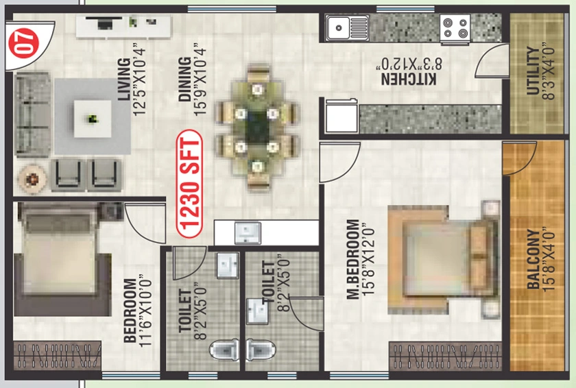 2 BHK Flat in Jai Royal Park in Krishnarajapuram, Bangalore - Image 805325