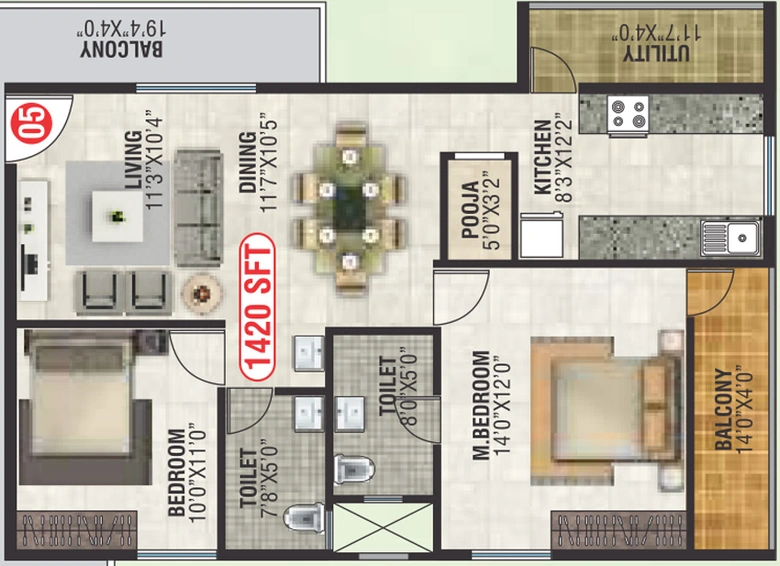 2 BHK Flat in Jai Royal Park in Krishnarajapuram, Bangalore - Image 805328