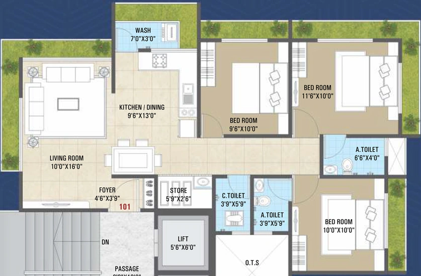 3 BHK Flat in Sarthi Avenue in Mota Varachha, Surat - Image 661758