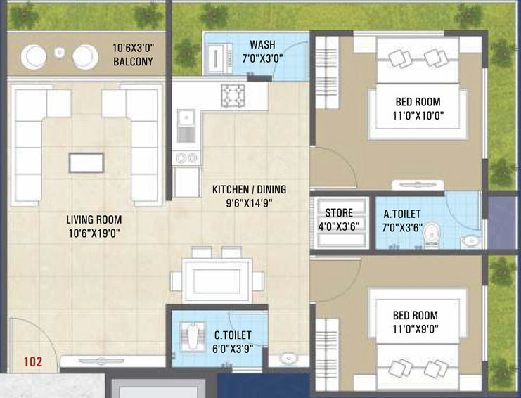 2 BHK Flat in Sarthi Avenue in Mota Varachha, Surat - Image 661757