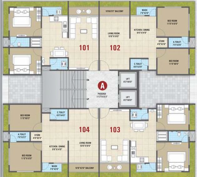 Floor Plan of Sarthi Avenue in Mota Varachha, Surat - Image 92464